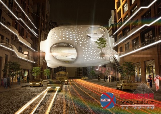 ZA设计的挂在楼宇间的酒店大堂