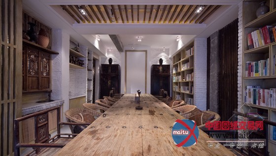 安徽文化韵味浓郁的中式书吧设计