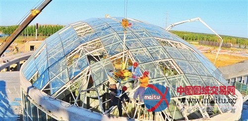 湿地展览馆主体基本完工