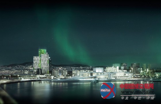 urban mountain设计的挪威“绿色剃刀”办公楼