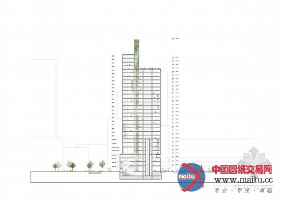 urban mountain设计的挪威“绿色剃刀”办公楼