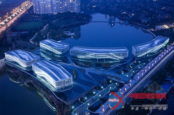 HASSELL设计的环绕棕榈岛水庭院