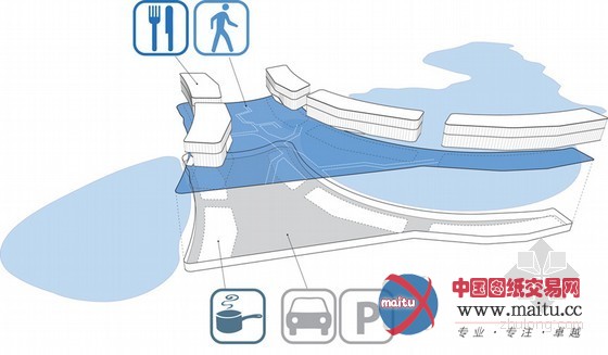 HASSELL设计的环绕棕榈岛水庭院