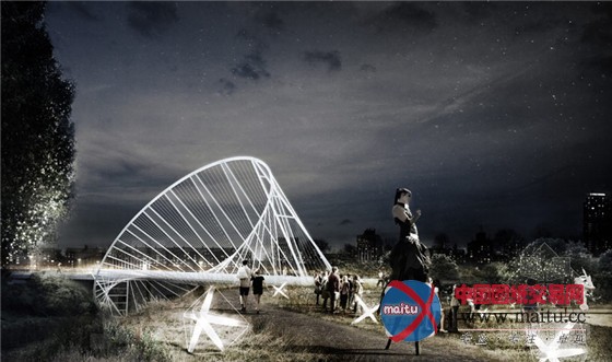 penda设计的英国索尔福德椭圆草地桥