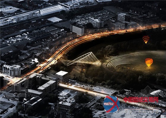 penda设计的英国索尔福德椭圆草地桥