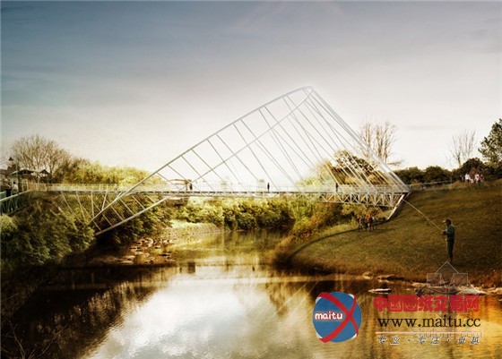 penda设计的英国索尔福德椭圆草地桥
