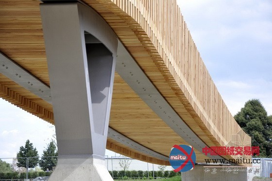 德国巴格里亚池塘上轻盈的张力人行桥