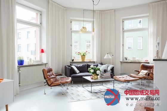 瑞典清新舒适的公寓设计 轻松充满活力