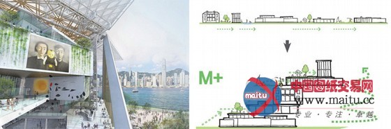 坂茂设计的香港“变形翅膀”M+博物馆