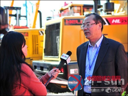 张德进董事长在北京展上接受央视记者现场采访