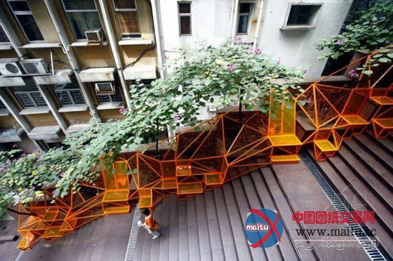 Edge设计的中国香港居民区楼梯景观