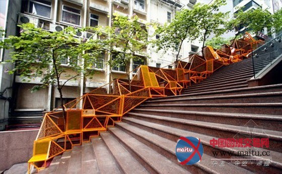 Edge设计的中国香港居民区楼梯景观