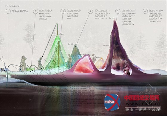 visiondivision设计的加拿大冰制圆锥形帐篷