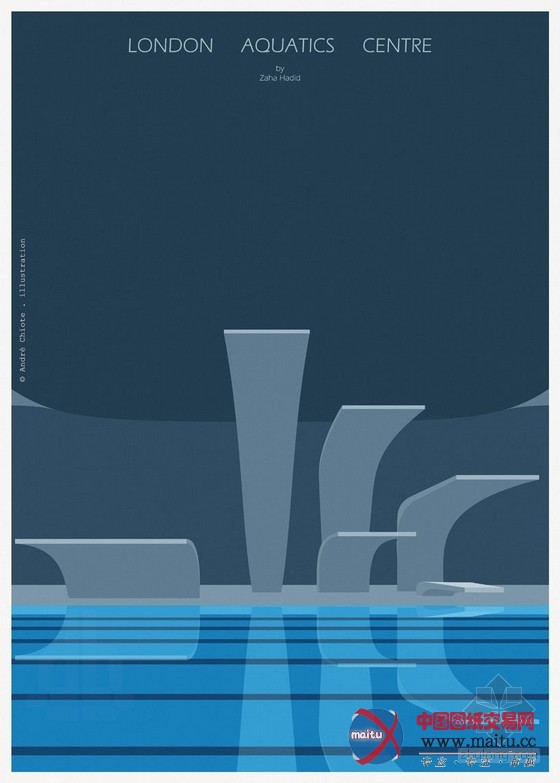 扎哈、赫尔佐格等建筑师的知名作品被绘制成插画纪念