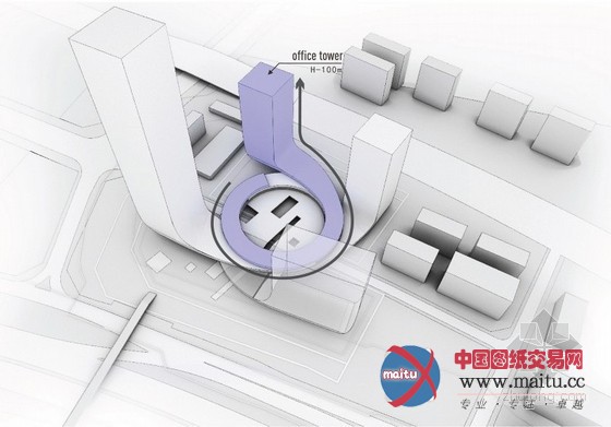 Huasen Architects设计的中国深圳漩涡状商业综合体入围“方大企业总部”设计