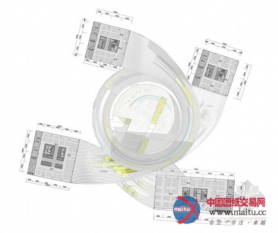 Huasen Architects设计的中国深圳漩涡状商业综合体入围“方大企业总部”设计