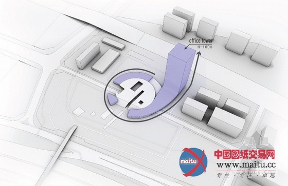 Huasen Architects设计的中国深圳漩涡状商业综合体入围“方大企业总部”设计