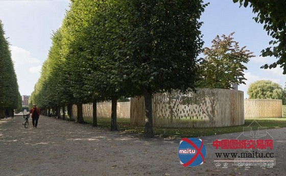 FABRIC设计的丹麦皇家园林Trylletromler木亭子