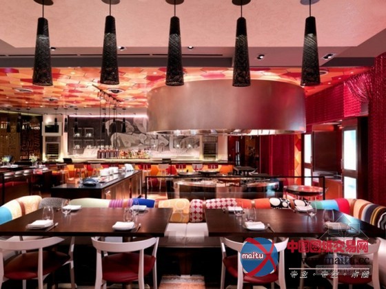 美国拉斯维加斯Jaleo餐厅装修设计 色彩丰富