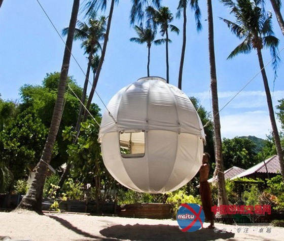 轻盈的球形茧树屋 为绿色生活而设计