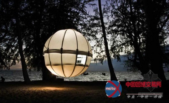 轻盈的球形茧树屋 为绿色生活而设计