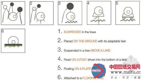 轻盈的球形茧树屋 为绿色生活而设计