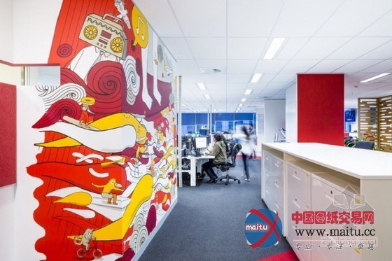 澳大利亚联邦银行办公空间设计 有趣的插画装饰