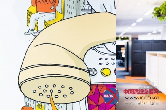 澳大利亚联邦银行办公空间设计 有趣的插画装饰