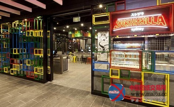 澳大利亚悉尼Sushizilla餐厅装修设计 充满创意