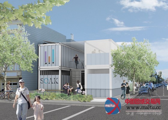 Rebar设计旧金山集装箱改造的环保型城市公共澡堂
