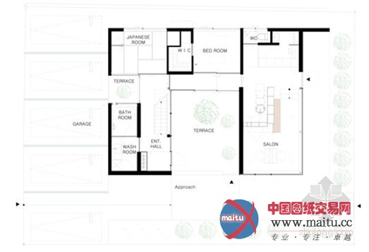 阿波罗建筑师事务所设计的日本滨松有发廊的别墅