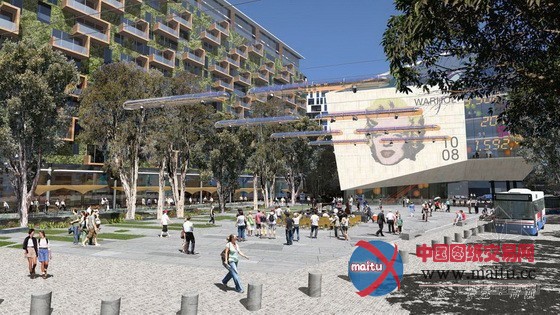 悉尼绿色广场城镇中间公共区域打算设计