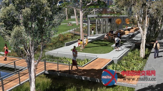 悉尼绿色广场城镇中间公共区域打算设计