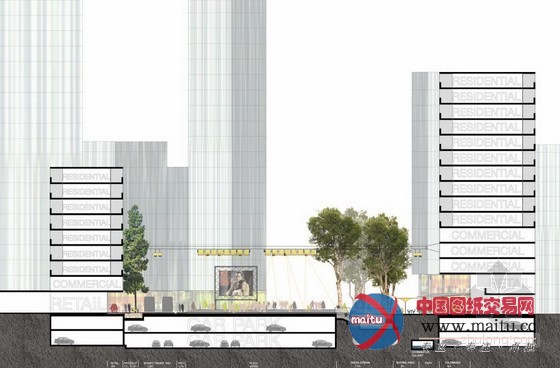 悉尼绿色广场城镇中间公共区域打算设计