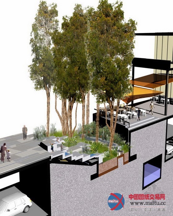 悉尼绿色广场城镇中间公共区域打算设计