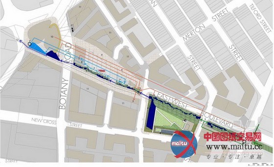 悉尼绿色广场城镇中间公共区域打算设计