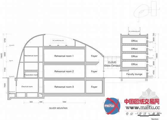 k/o设计日本音乐大学银色圆顶建筑