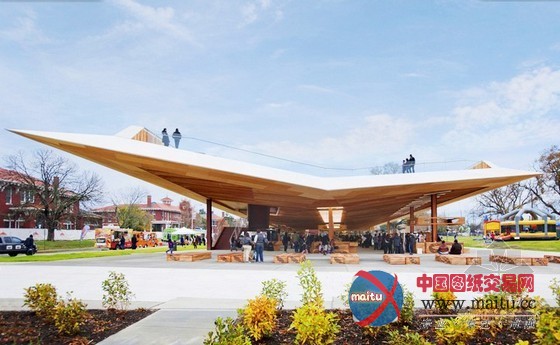 DAVIS BRODY BOND设计的华盛顿圣伊丽莎白东入口亭的绿色大屋顶