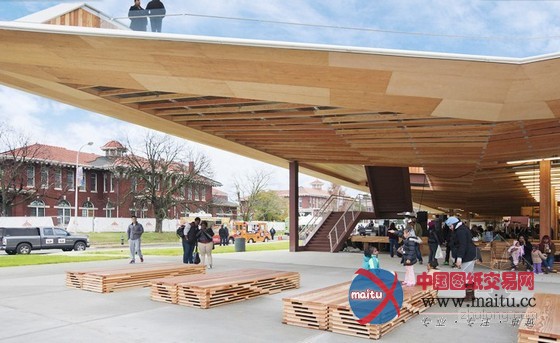 DAVIS BRODY BOND设计的华盛顿圣伊丽莎白东入口亭的绿色大屋顶