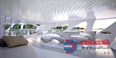 扎哈•哈迪德设计“独特环绕型游艇”最新效果图曝光