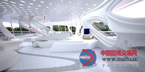 扎哈•哈迪德设计“独特环绕型游艇”最新效果图曝光