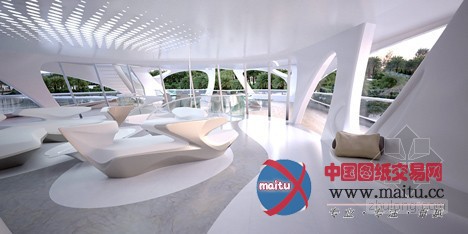 扎哈•哈迪德设计“独特环绕型游艇”最新效果图曝光