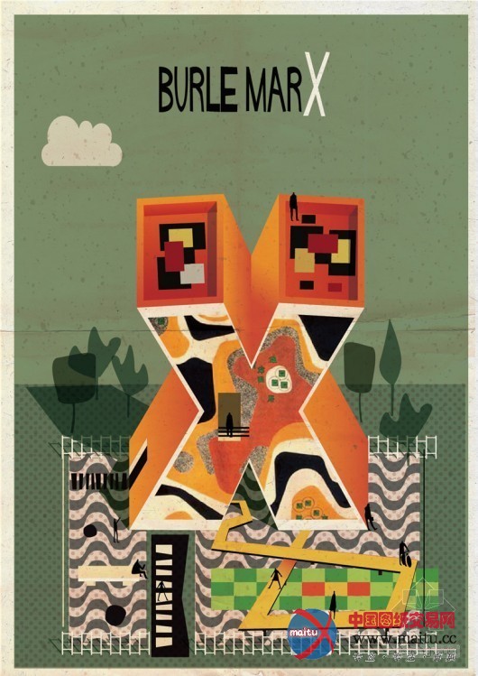 Federico Babina设计的“建筑字母城”