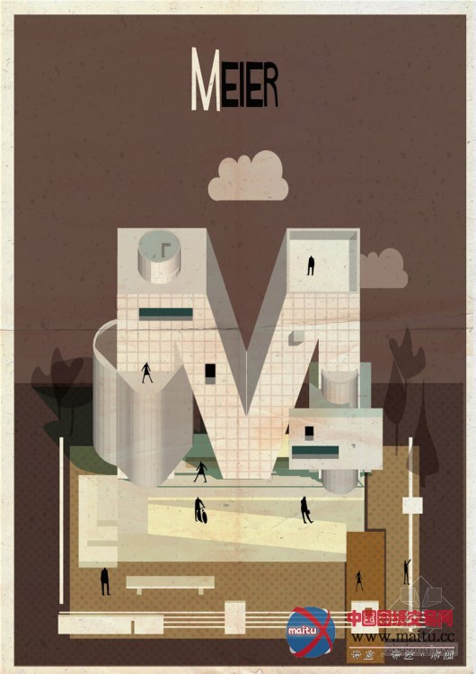Federico Babina设计的“建筑字母城”