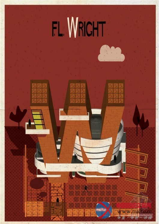 Federico Babina设计的“建筑字母城”
