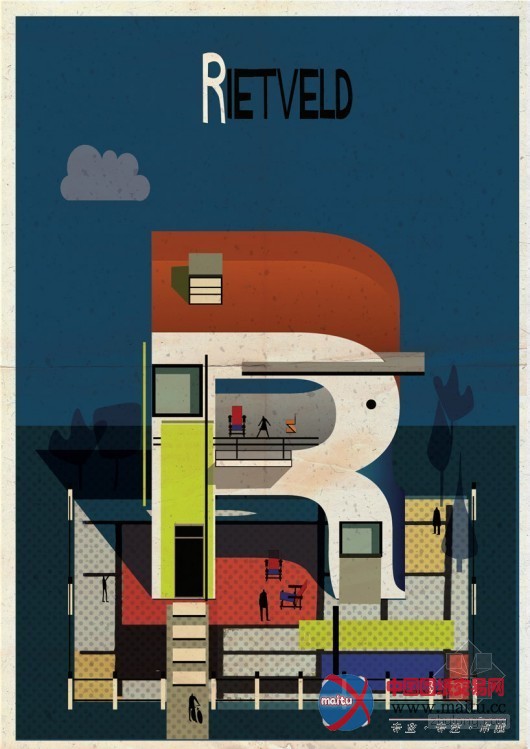 Federico Babina设计的“建筑字母城”