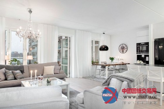 斯堪的纳维亚风格公寓设计 干净舒适