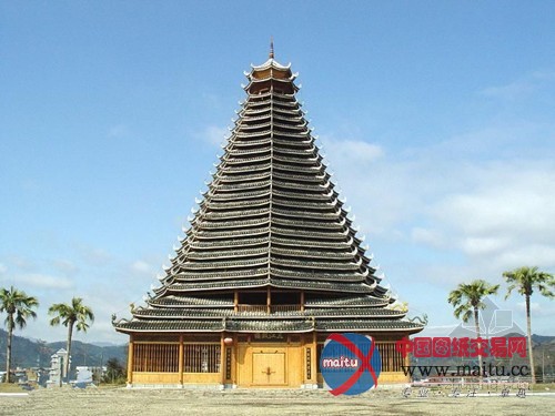 鄂地标性侗族鼓楼建设 揉合密檐多层佛塔造型