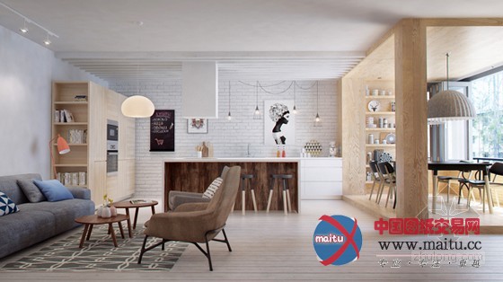 闹中取静 105平米淡雅公寓装修设计