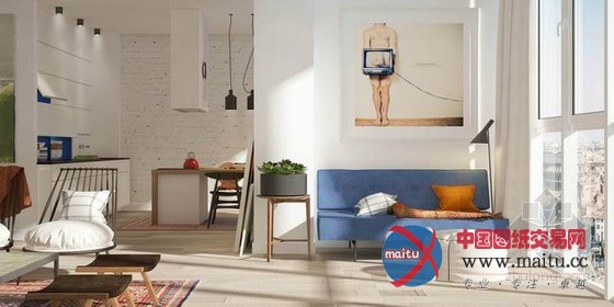 98平米清新简约的家居装饰设计 充满暖意